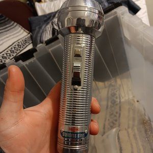 Vintage ray-o-vac stainless steel flashlight